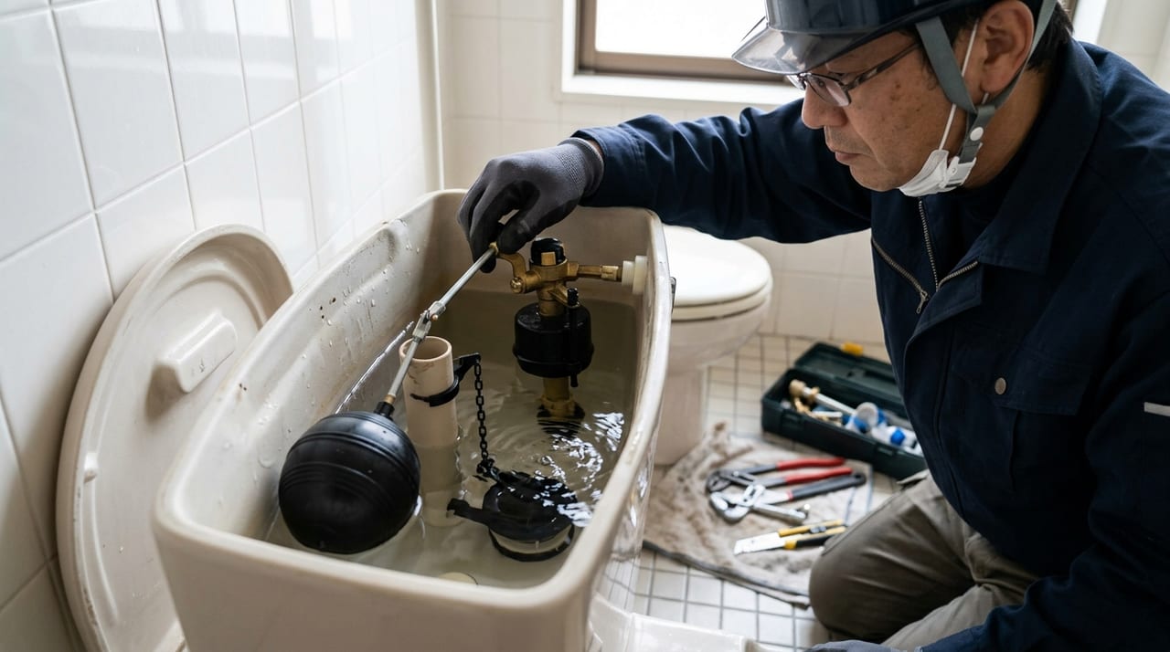 水が止まらない:ボールタップとフロートバルブの劣化