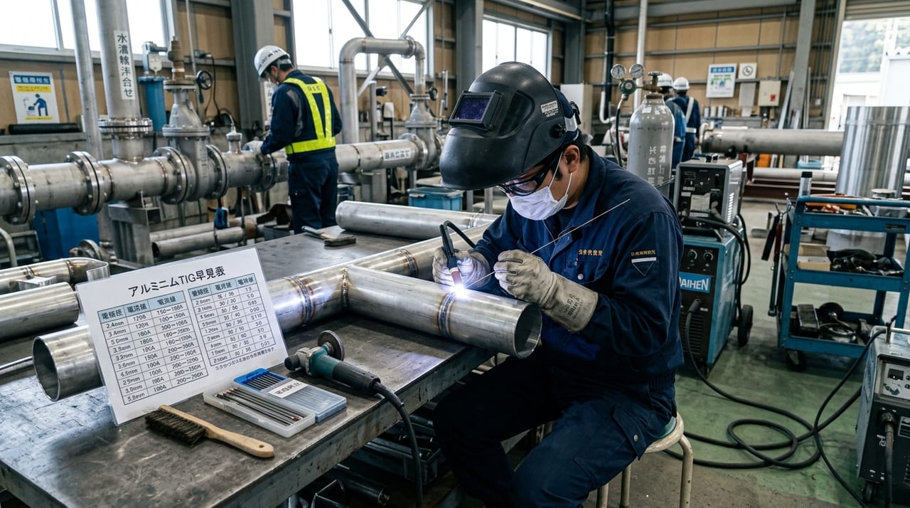 アルミTIG溶接の電極径と電流値の選び方｜早見表と電極再生テクニック