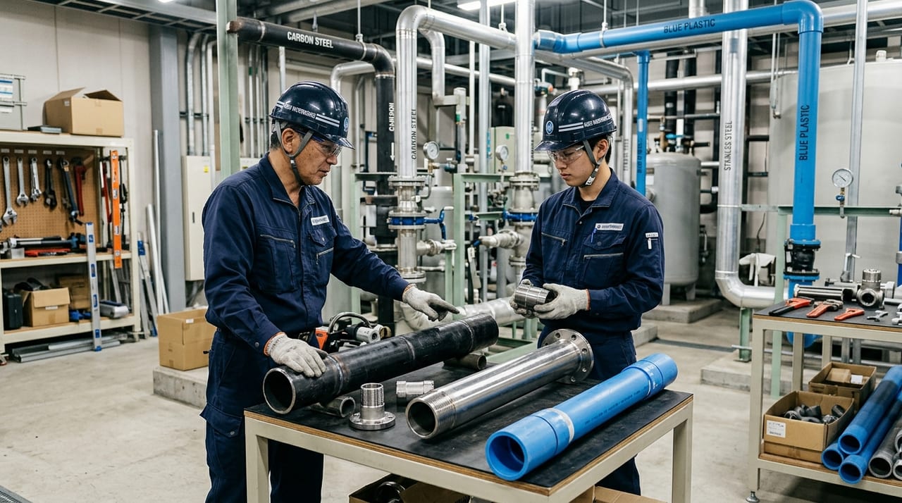 プラント配管材料の選択ガイド|炭素鋼・ステンレス・樹脂管の適用基準