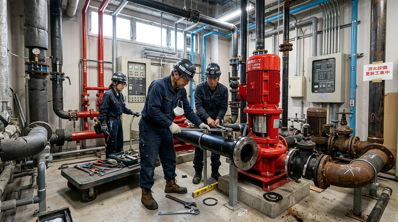 スプリンクラーポンプ更新の時期と費用｜消防法の定期点検と交換基準