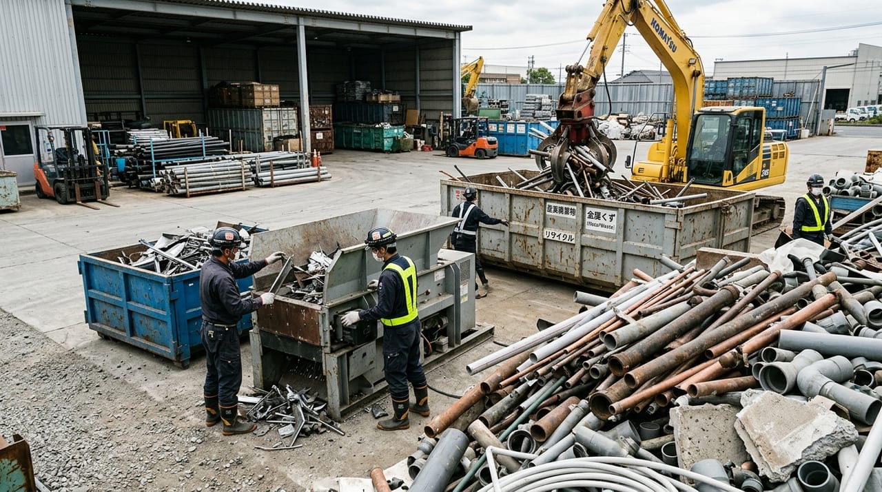 配管工事の廃材処理・リサイクル｜産業廃棄物の法定基準と環境対応ガイド のメインビジュアル