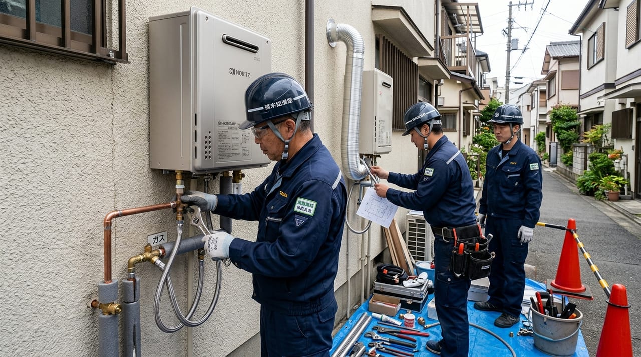 ガス給湯器の交換工事の流れと注意点｜撤去から試運転まで全工程を解説 のメインビジュアル