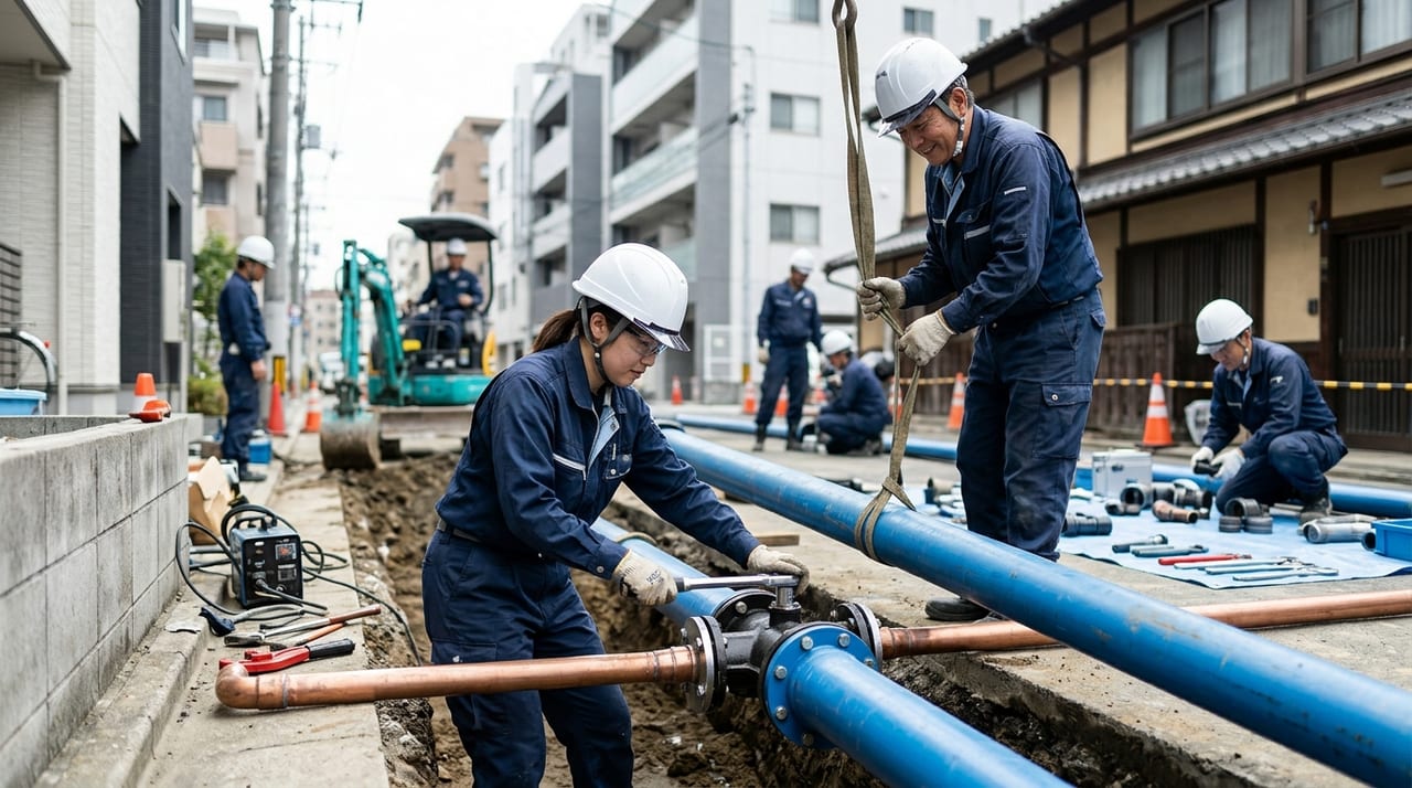 配管工事業の女性技術者採用・育成ガイド~労働環境整備で人材確保を実現する のメインビジュアル