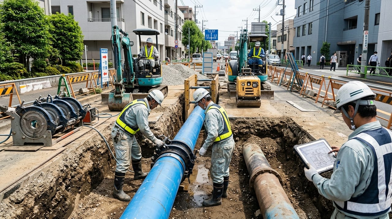 埋設配管の施工と保守管理ガイド|地中配管の標準工法と劣化診断 のメインビジュアル