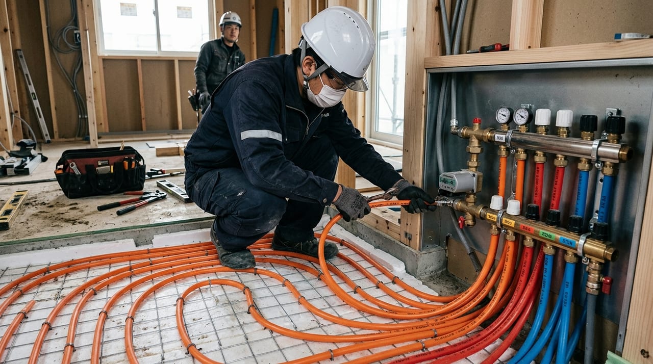 温水式床暖房の仕組み